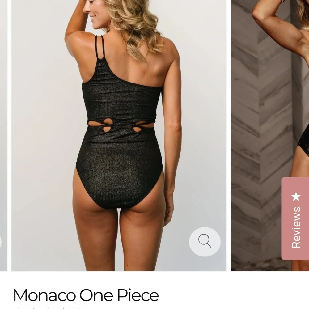 New!Baltic Born NWT Black Cutout One-Piece Swimsuit Large - Picture 5 of 12